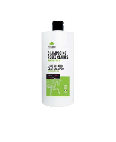 Shampooing chevaux robe claire Ekinat qrsecurite animal
