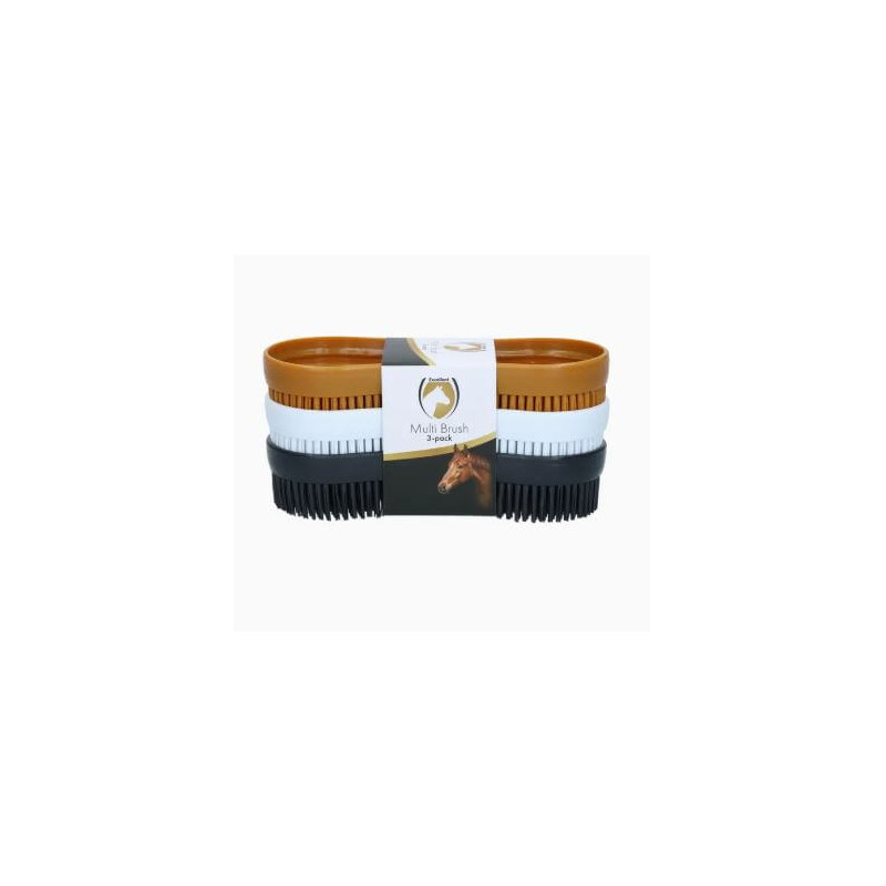 Lot de 3 brosses multi-usages pour chevaux-Natura Equidog Vesenaz