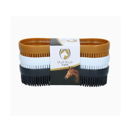 Lot de 3 brosses multi-usages pour chevaux-Natura Equidog Vesenaz