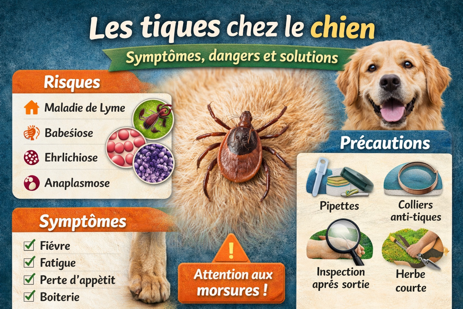 Les tiques chez le chien : symptômes, risques et traitements efficaces