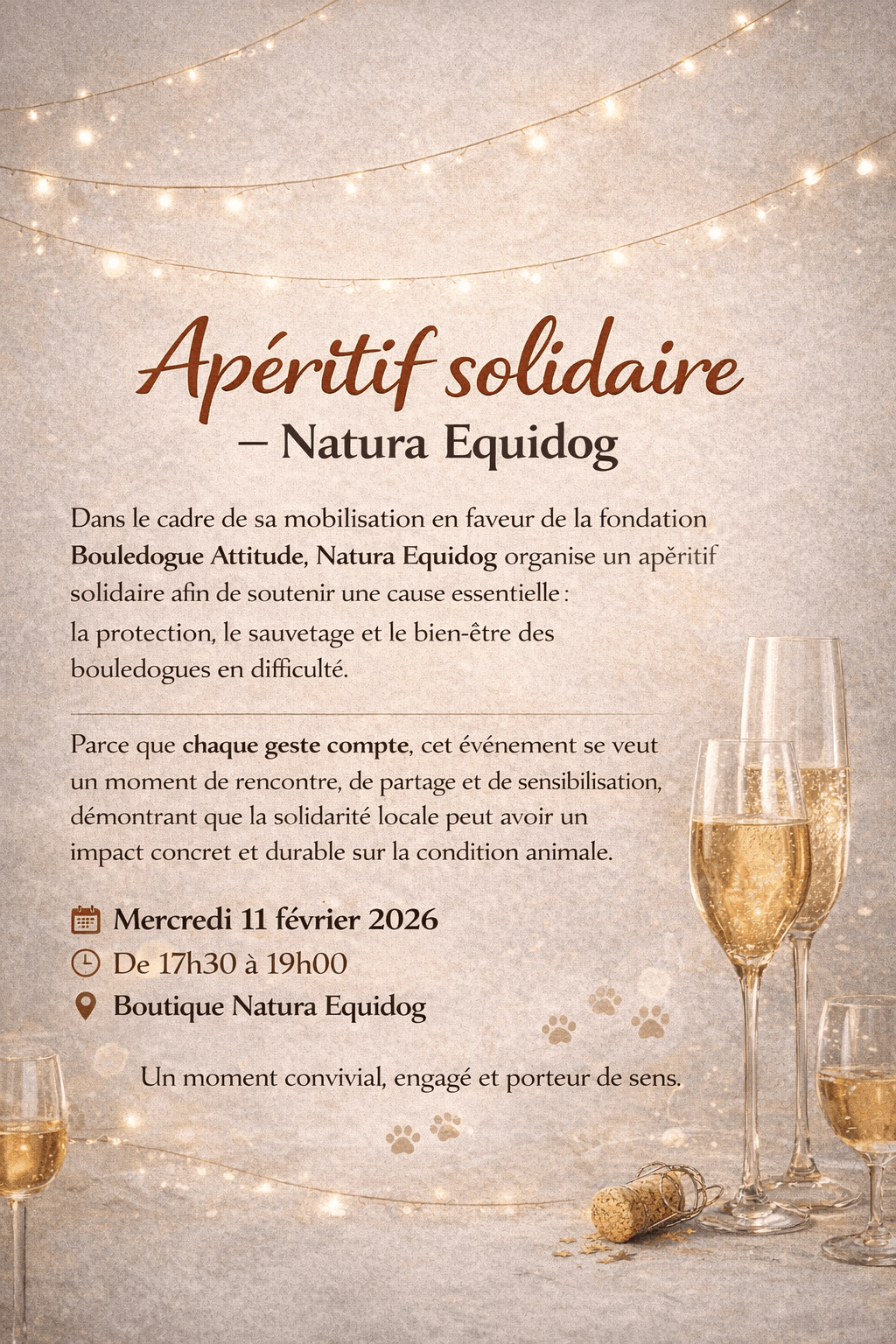 Apéritif solidaire au profit de la fondation Bouledogue Attitude